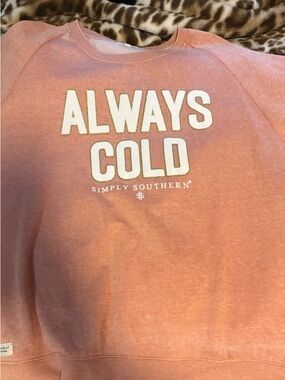 Simply Southern Pink "ALWAYS COLD" Crewneck Sweatshirt